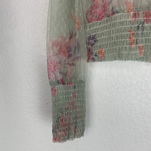 L.I.F.E. Shirt Women Small Sheer Dainty Feminine Boho Fairycore Blouse Mesh Top - Picture 3 of 7